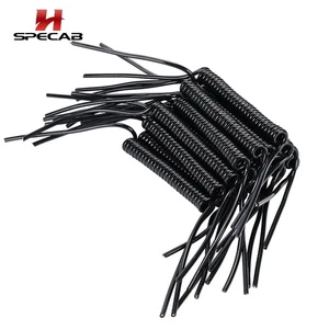 Flexible TPU Spiral Coiled Control Cable 3 Core 4mm Retractable Charging Interface Wire for EV Portable Battery Systems