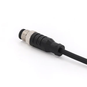 KRONZ Pre-assembled M12 Connectors 3M Cable Unshielded Male Straight PVC Black Assembly 4 Pin Circular Connectors