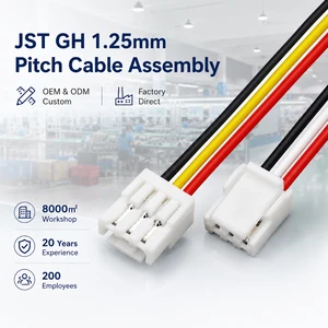 Custom JST GH 1.25mm 2-18Pin PVC/PBT/Rubber Adapter Connector Cable Assembly Wire Harness for Home Appliances Machines OEM