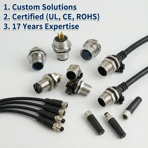 HYF M8 3 4 5 6 8 Pin A-code Overmolded Male Female Aviation Quick Wire Connectors Waterproof IP67 PVC/PUR Power Cable