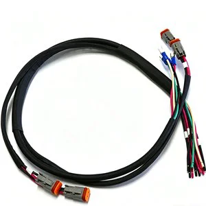 Custom Assembled DT Waterproof Wiring Harness, Pre-Stripped Wire Harness with U-Type Spade Terminals for Machinery Equipment