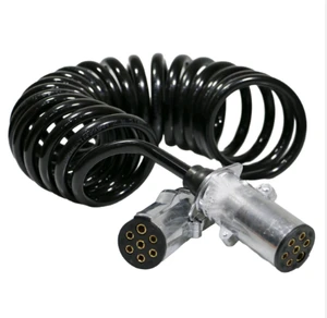 Brake System Electrical Extension Seven High Pressure Nylon Tubing Core Coiled Spiral Cable 7 Way Coiled Trailer Cable Sale