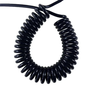 Spiral Electrical Cable 6/8 Cores Solid Rubber Insulation IP65 Matte Spring Wire with RJ45