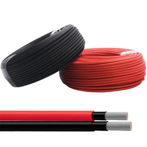 Customized Industrial Stranded Iec 62930 Solar Pv Cable PV DC 4mm2 6mm2 Red Black 100m XLPE Copper 1000V 105C