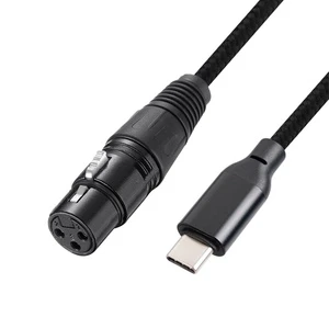Microphone Instrument Guitar Cable USB Type C to XLR Cable with HS100B Chip