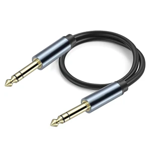 1/4 Inch TRS Instrument Cable 6.35mm Male Jack Stereo Audio Cord 6.35 Balanced Interconnect Line for Electric Guitar