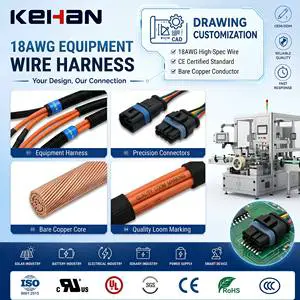 Custom 18 AWG Bare Copper for CE Certified Wiring Harness with Equipment Wiring Harness