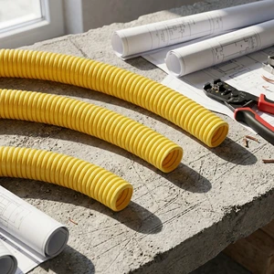 Dongguan Zhonghe Electronic High Quality Yellow PP Corrugated Flexible Conduit Electrical Wire Protection Pipe Waterproof Fire