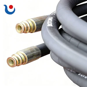Oil Resistant High Pressure Hydraulic Hose Steel Wire Braided/Wound Rubber Hose with Cutting Service Black -20C~60C