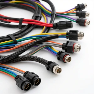 Industrial Wiring Harness with Adapter Connectors Nylon Jacket IP65 Copper Core for PLC Cabinet Use