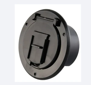 Round RV Trailer Camper Electric Power Cord Cable Hatch Door Cover With Snap Close Lid