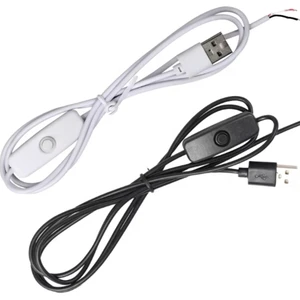 Hot Premium 5V Black White USB Push Button Switch Control Cables with ON/Off Switch for LED Strips Easy to Start Digital Devices