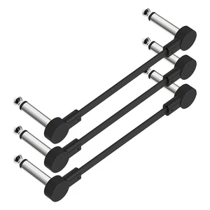 Guitar Patch Cables Right Angle,6 Inch,15 Cm 1/4 6.35mm Ts Effect Pedals Instrument Cables