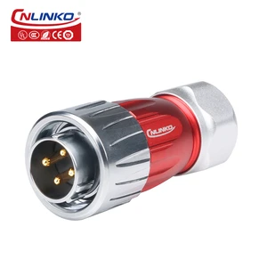 Cnlinko Manufacturer DH20 4 Pin Waterproof Cable Connector Waterproof Plug Cable Male Female Panel Mount M20 Panel Connector
