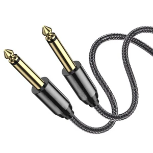 6.35MM 1/4 Inch Coaxial TS Gold Plated Guitar Audio Cable Braided for Speaker Microphone & Piano Multiple Lengths
