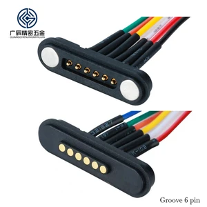 High Precision 6 Pin Magnetic Charging Cable Male Female Waterproof Magnetic Pogo Pin Connector for Medical Industrial Devices