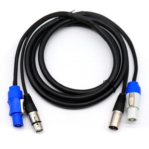 Powercon DMX 3pin Jacket Cable 1m 2m 3m 5m 15m Stage Light Power Signal Combo Hybrid Cable