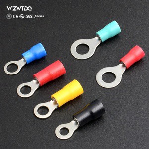 Factory Wholesale PVC Copper Brass Wire Connector Insulated RV Cable End Cold-pressed Ring Crimp Terminal Butt Kit Copper Lugs