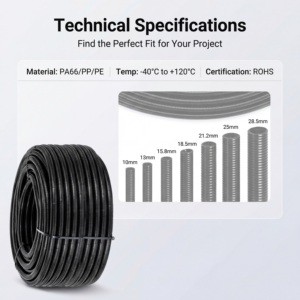 PP Flame Retardant Electrical Conduit, Cold & Heat Resistant For Automotive Wire Harness Protection