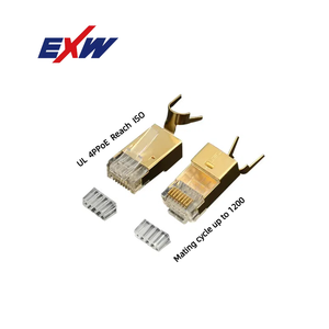 EXW AOI System Ensure High Quality Cat7 RJ45 Connector Plug Shielded with Tail Ethernet Connector Rj45