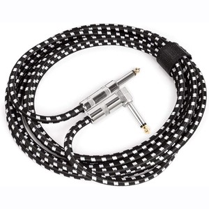 Guitar Patch Cords Instrument Cable Nylon Braided Musical Instrument Guitar Cable 6.35mm Mono Jack 1/4