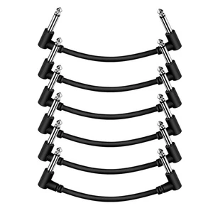 6Pcs Guitar Effect Pedal Cable Connecting Line 6.35Mm to 6.35Mm Audio Cable Right Angle Cord Wire Guitar Accessories