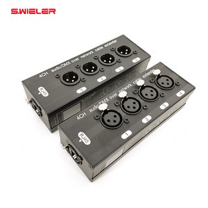 4-Channel RJ45 to XLR DMX Network Cable Extender Splitter Stage Box Male/Female Copper Contact Xlr/Dmx/Aes RJ45 Extender