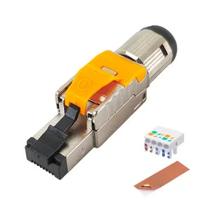 Shielded Male Tool Free 8 Pin Ethernet RJ45 Network Cable Connector Module Toolless RJ45 8P8C Modular Plug for Cat8