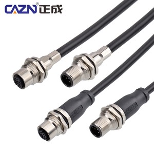 Factory High Performance M12 IP67 Waterproof Male/Female Connector Socket PVC Cable Shielded Tube Wiring Harness Brass 3/4/5 Pin