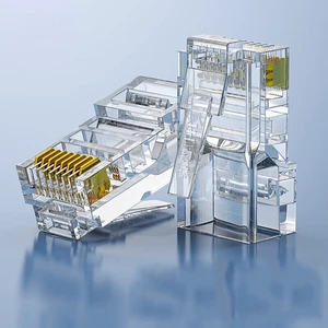S670 Crystal Head RJ45 Connectors 8P8C Plug For Cat5e -shielded Gigabit Network Environmentally Friendly PVC