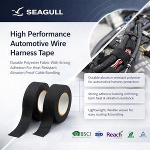 Anti Abrasion Noise Damping Car Polyester Cloth Adhesive Wire Harness Tape For Electrical Cable Wrapping Protection