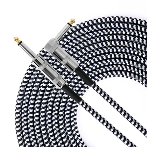Wholesale Colorful 3m 6m 10ft 20ft Braided Wire Electric Bulk Guitar/Keyboard Cable Para Instrumento