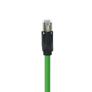 KRONZ Industrial IP67 High Quality RJ45 4 Pin Shielded Cat5E Ethernet Connector Highly Flexible 24AWG Green Cable Custom Length