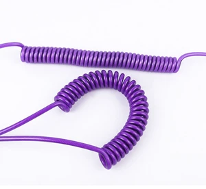 Customized Size Purple Cotton Yarn Inner Core Spring Thread Spring Rope Wires Spiral Cable Wire Cables & Cable Assemblies