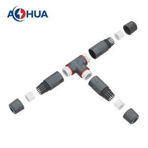 Ip68 Cat6 Cat5 Network 1 In 2 Connector 8P8C Outdoor T-shaped Rj45 Waterproof Splitter Ethernet Connector