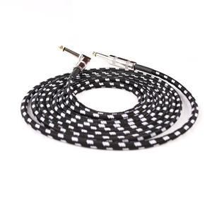 6.35mm Straight Male to 6.35mm Right Angle Male Professional Guitar Cable for Instrument Equipments