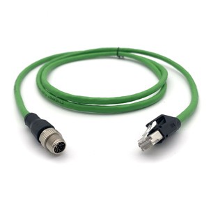 Svlec Industrial Ethernet IP67 M12 Male Connection Cable RJ45 Cat. 6A Male Straight Communication Cables