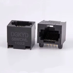 RoHS Compliant Female RJ45 Keystone Jack PBT Black Full Plastic Cat6 Connector Flash Gold Plating Side Entry Ethernet Connectors