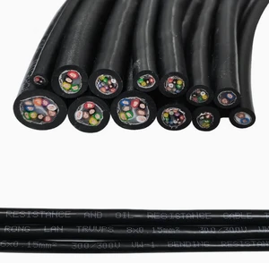 PUR Sheath High Flexible Shielded Wire 2-20cores 20 22 18 AWG 0.5mm Bending Resistant Acid and Alkali Resistant Drag Chain Cable