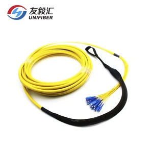 Customized 12/24 Core Pre Terminated Multifiber Cable Assemblies With Pulling Eyes OS2 Single Mode LC/SC
