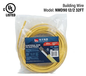 Linsheng NMD90 12/2 32 FT PVC Solid Copper Electrical Building Wire CUL Listing For Indoor Residential Industrial Wiring