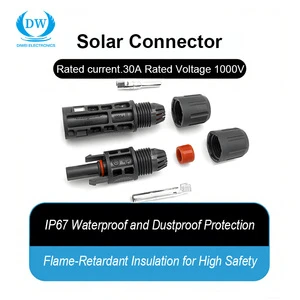 Waterproof 2.5mm2 4mm2 6mm2 30a 1000v PV DC Solar Panel Cable Connector For Solar Photovoltaic System