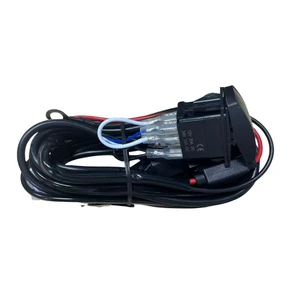 Motorcycle LED Fog Light Switch 1 to 2 Wiring Harness Off-road Fog Light Left and Right Wiring Relay Intelligent Wiring Harness