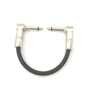 Cheap Factory Price Guitar Patch Cable 6.35mm Mono Jack Right Angle TS Effect Pedals Instrument Cables