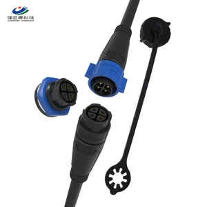 Quick Lock M19 4Pin Harsh Environment Waterproof Cable Connectors IP68 UV Proof for Outdoor Wind Turbine Applications