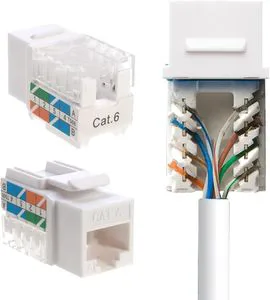 Cat6 Keystone Ethernet Wall Jack Punch Down UTP RJ45 Connector