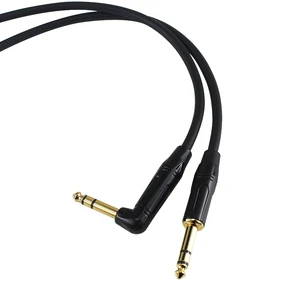 Right Angle Guitar Cable 6.35mm No Noise Guitar Audio Cable Male to Male Balanced Stereo Speaker 6.35mm Guitar Cable
