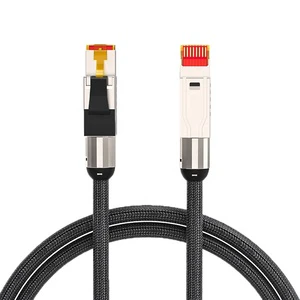 40G Cat8 2000MHz Premium Hi-Speed 40GBit Pre-Assembled Nylon Braid Communication Cable Pre-Terminated RJ45 Field Connectors
