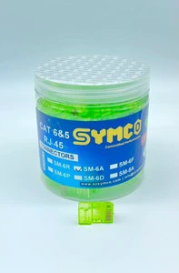 SYMCO Cat6 RJ45 Connector 8P8C Ethernet Modular Plug Network Connector for Cat5e/Cat6 LAN Cable High Performance Connector