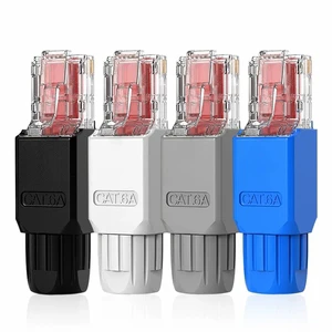ZOERAX Tool-Free UTP Cat6 RJ45 Modular Plug, Gold Plated Field Termination Connector